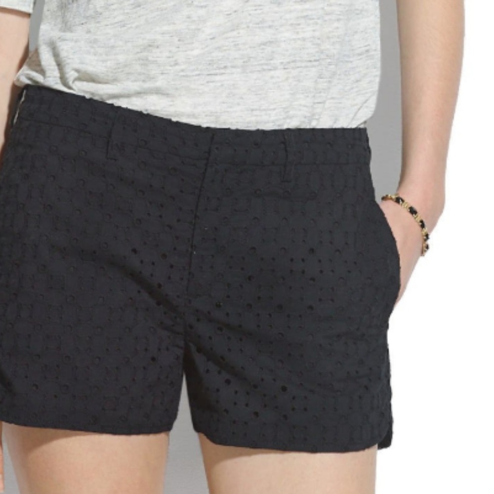 Black eyelet cotton shorts - Picture 3 of 8